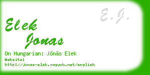 elek jonas business card