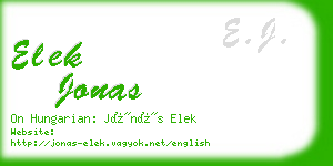 elek jonas business card